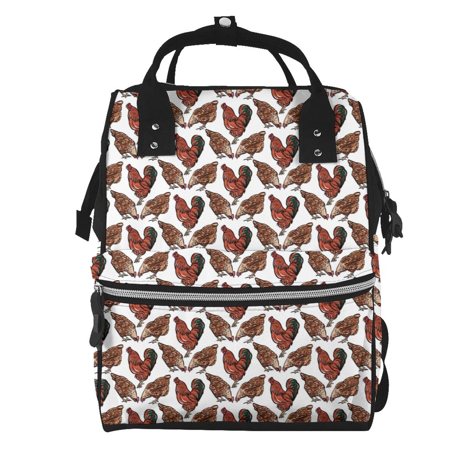 Ocsxa A Rooster With Chickens for Baby Diaper Bag Backpack Baby Bag