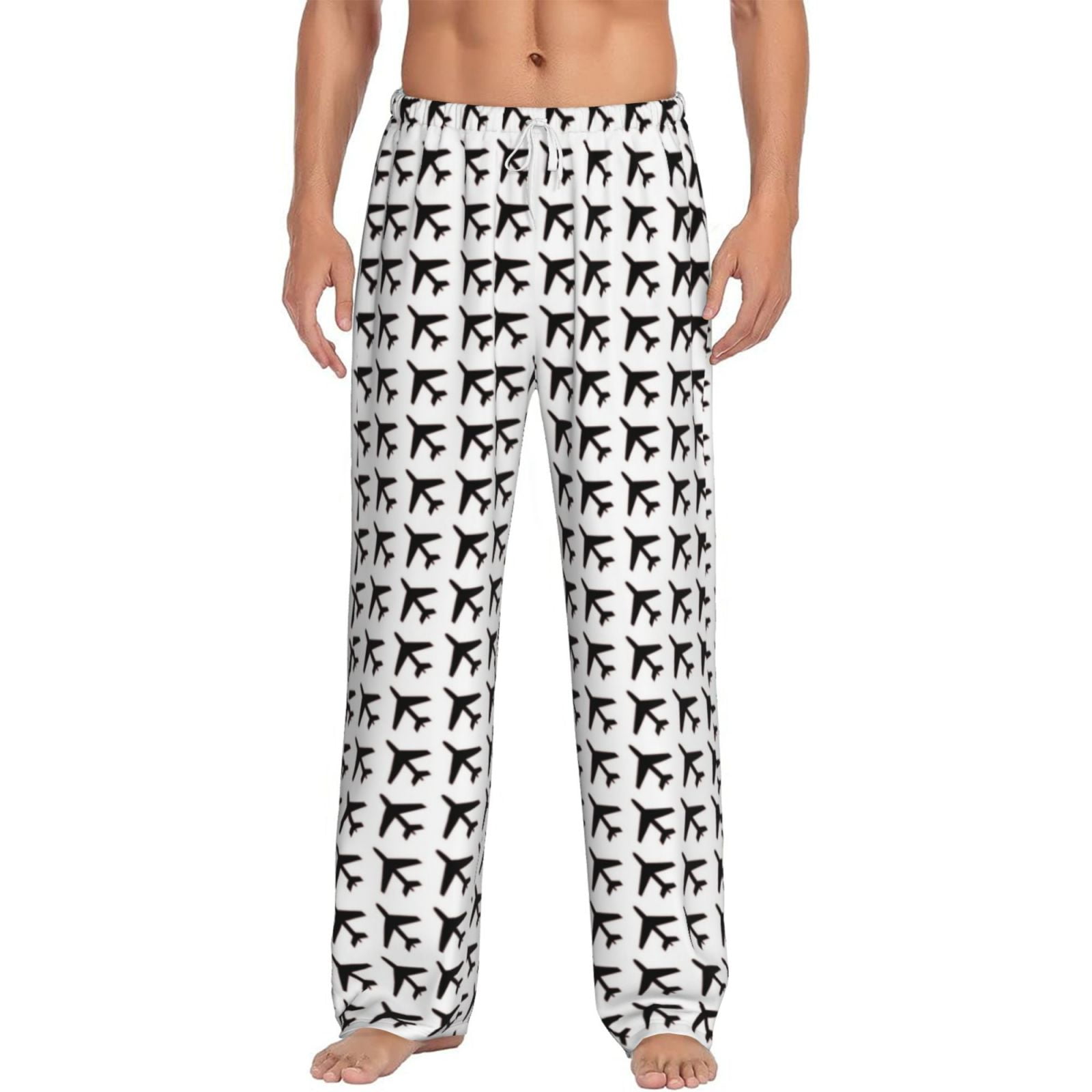 Ocsxa Airplane Print Adult Sleep Lounge Pajama Pants Super Soft Men Pajama Bottoms With Pockets Drawstring