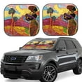 Ocsxa Beautiful African Woman Print Car Windshield Sun Shade, 2Piece