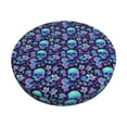 Ocsxa Blue Flower Skull Pattern Stool Covers Round,Seat Cushion for