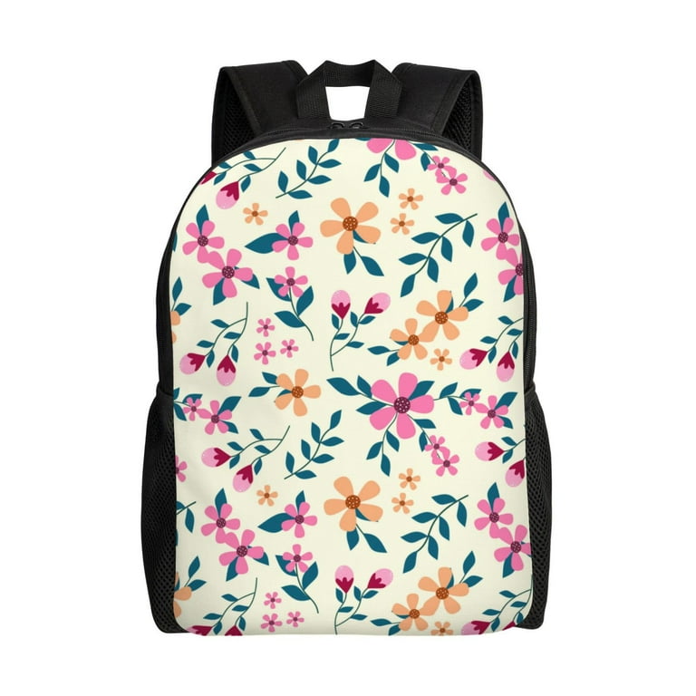 Ocsxa Cute Flower Backpack Travel or Work Bookbag with 15 Inch Laptop Sleeve and Dual Water Bottle Pockets