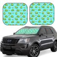 Ocsxa Frogs And Aquatic Plants Print Car Windshield Sun Shade, 2Piece
