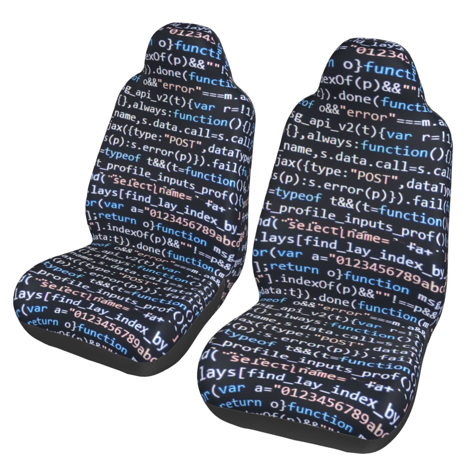 Ocsxa Function Source Code Print Car Seat Covers (Set of 2), Auto
