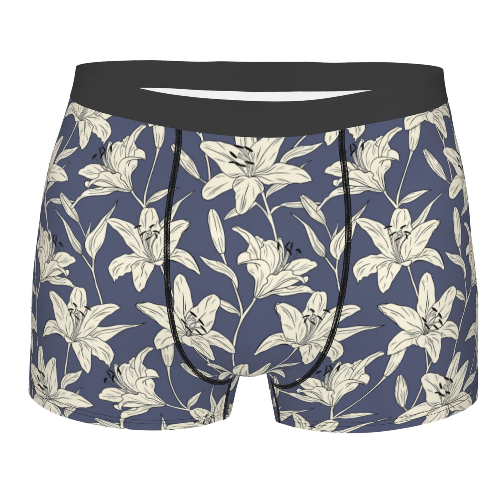 Ocsxa Men's Lilies Flowers Boxer Briefs, Moisture Wicking & Breathable
