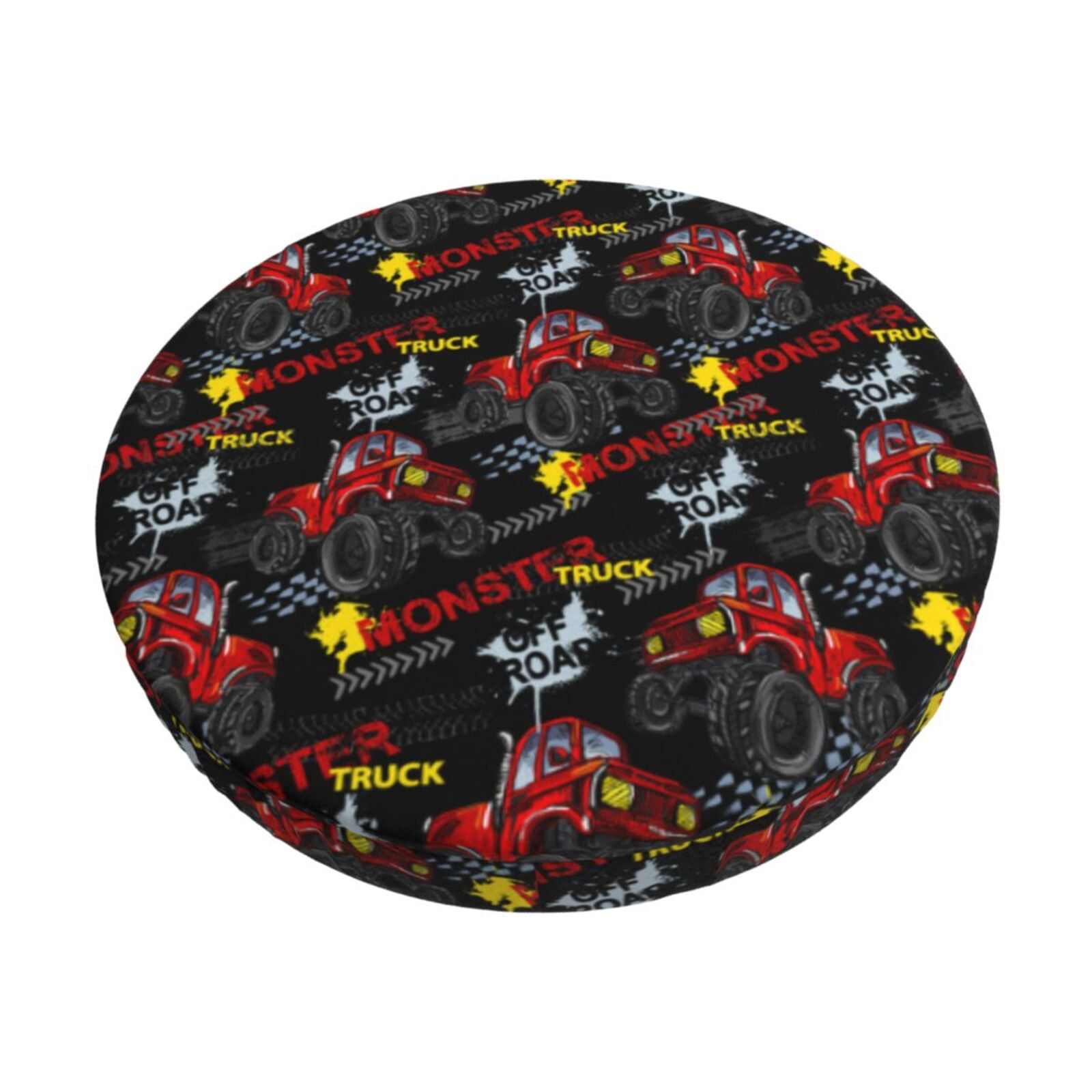 Ocsxa Monster Truck Pattern Stool Covers Round,Seat Cushion for Round