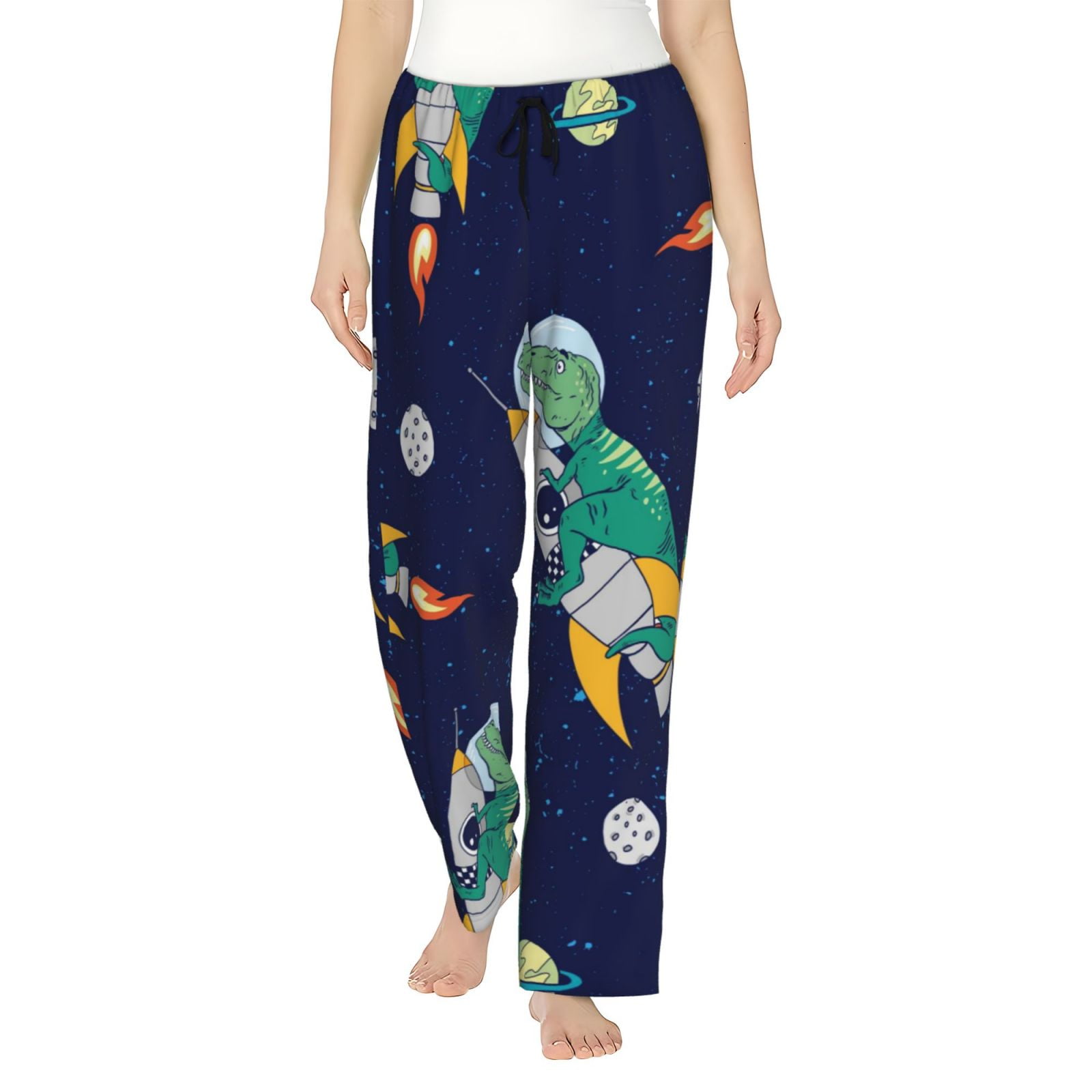 Ocsxa Pajamas Pants For Women,Astronaut Dinosaur And Space Pajama Pants ...