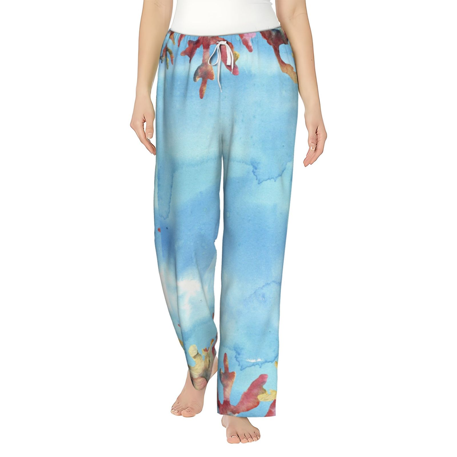 Ocsxa Pajamas Pants For Women,Sea And Fish Pajama Pants With Pockets