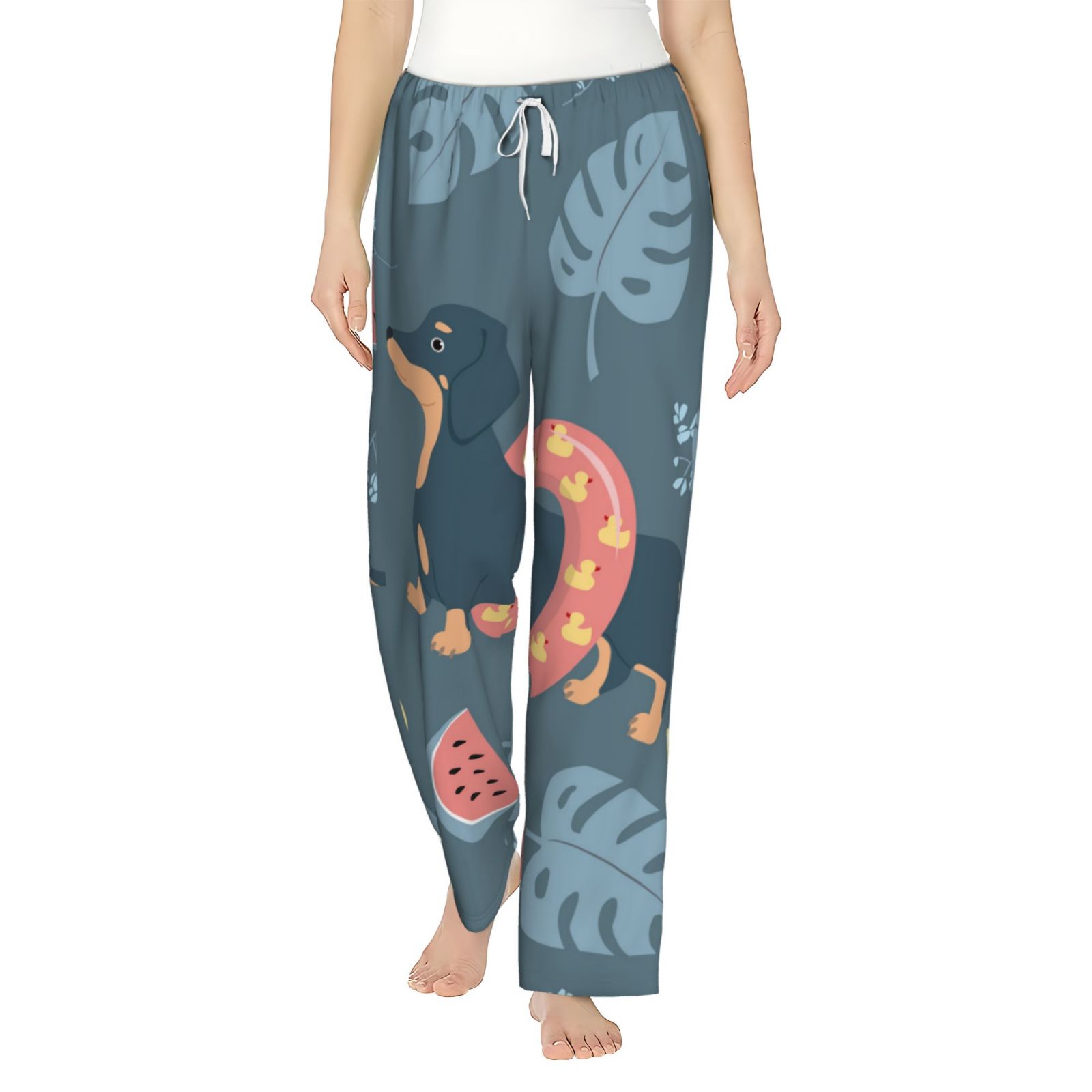 Ocsxa Pajamas Pants For Women,Watermelons Dachshunds Pajama Pants With