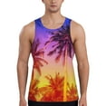 thumbnail image 1 of Ocsxa Palm Trees at Sunset Pattern Men's Muscle Gym Workout Stringer Tank Tops Bodybuilding Fitness T-Shirts-3X-Large, 1 of 7