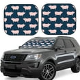 Ocsxa Pig 1 Print Car Windshield Sun Shade, 2Piece Foldable Automotive