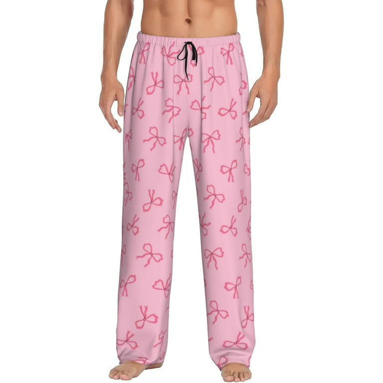 Ocsxa Pink Bows Print Adult Sleep Lounge Pajama Pants Super Soft Men Pajama Bottoms with Pockets Drawstring Walmart