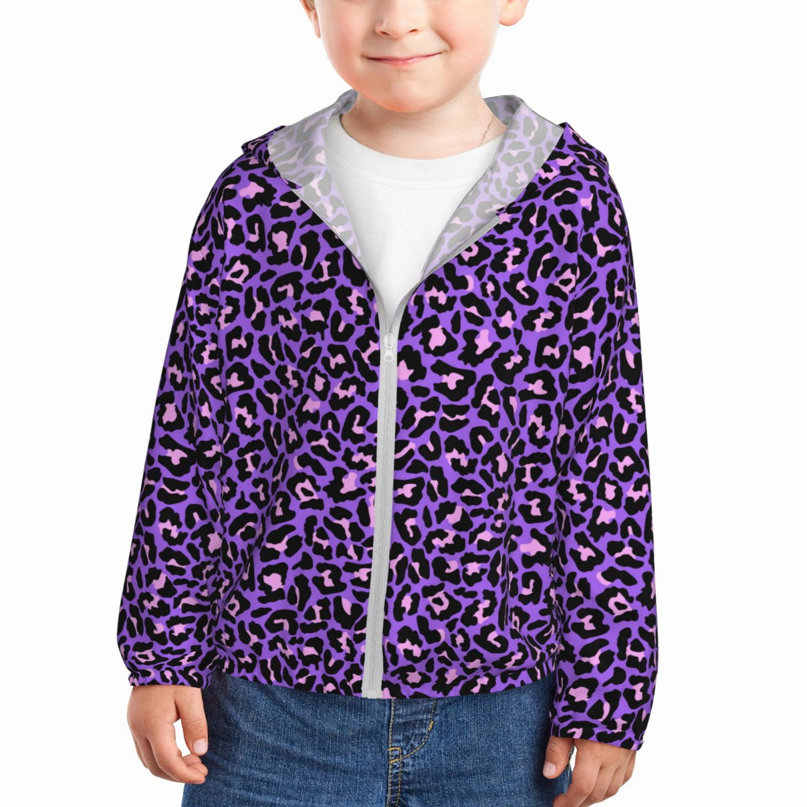 Purple leopard print jacket deals