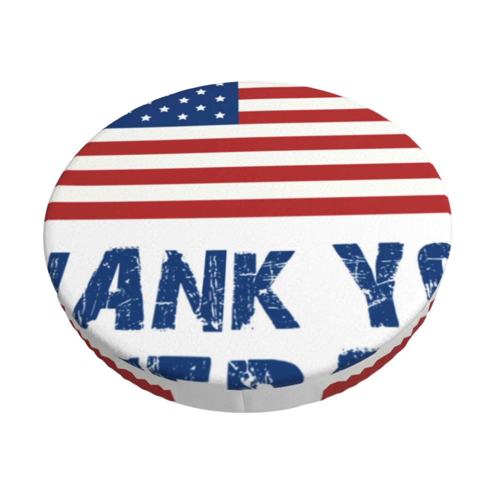 Ocsxa Thank You Veterans Pattern Stool Covers Round,Seat Cushion for