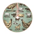 Ocsxa Vintage Farm Animals Christmas Tree Skirt 36" Snowman Xmas Tree