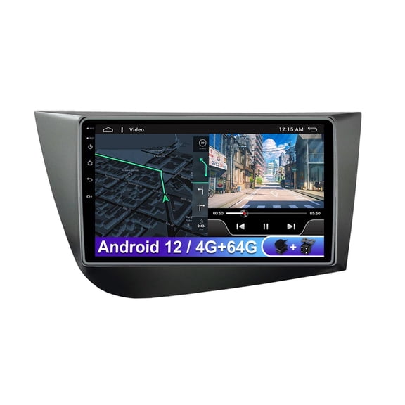 Sehmtoo Car Radio Octa Core Android 12 Car Stereo For Seat Leon 2 MK2 RHD 2005-2012 9" IPS GPS Navigation Built-in Wireless CarPlay Android Auto DSP RDS Bluetooth Support 360 Camera DAB+