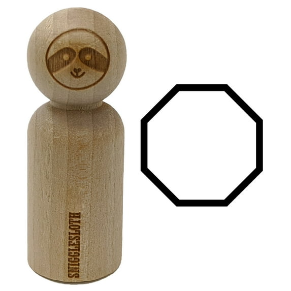 Octagon Border Outline Rubber Stamp for Scrapbooking Crafting Stamping - Small 3/4 Inch