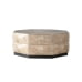 Octagon Coffee Table,38" Retro Style Wood Center Table with Three-Dimensional Embossed Pattern,Rustic Cocktail Table Center Large Circle Coffee Table for Living Room Home