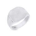 thumbnail image 1 of AFFY Octagon Cut Engravable Men's Signet Ring In 14K White Gold Plated Sterling Silver, Ring Size 11, 1 of 3
