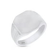 thumbnail image 1 of AFFY Octagon Cut Engravable Men's Signet Ring In 14K White Gold Plated Sterling Silver, Ring Size 12.5, 1 of 3