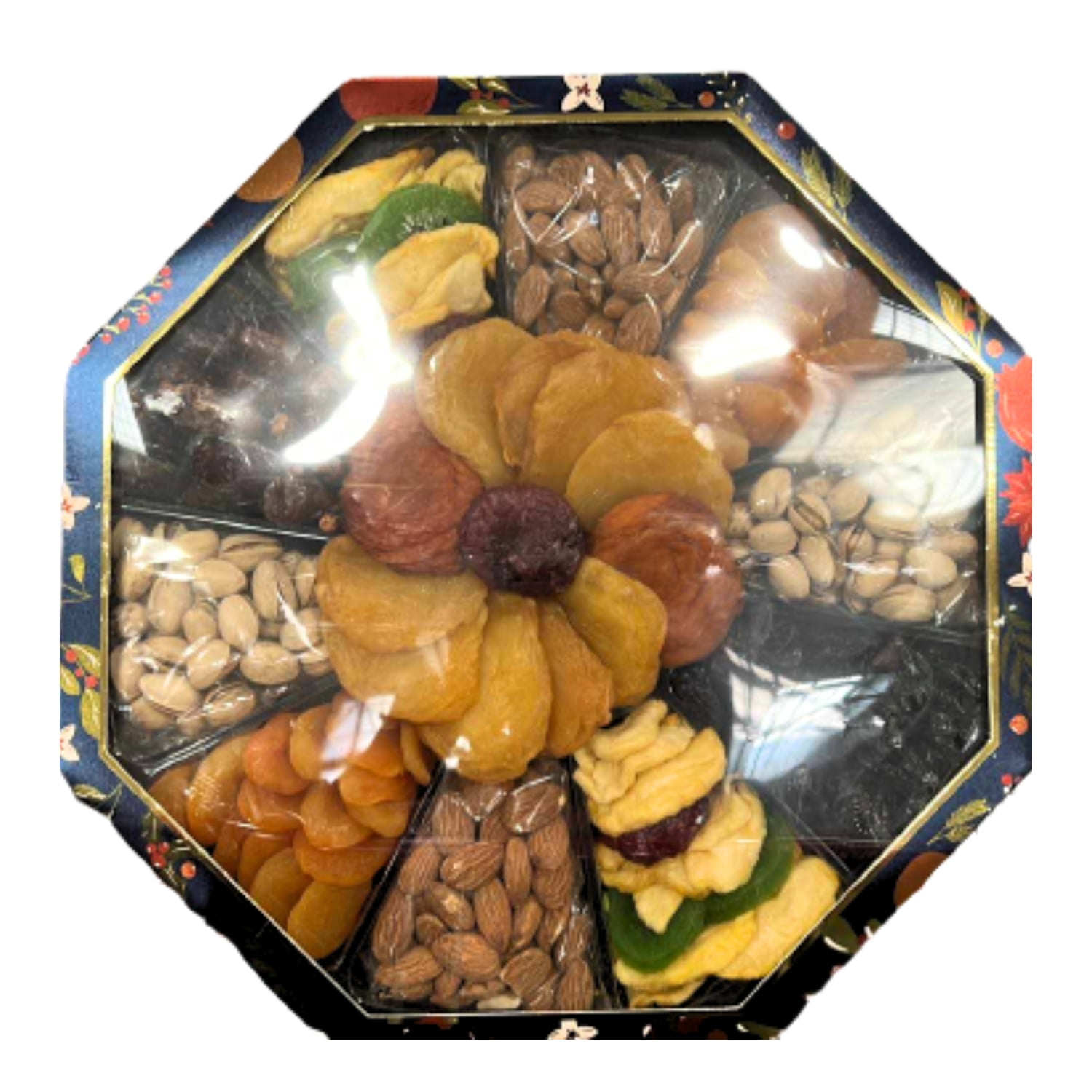Octagon Dried Fruit and Nut Gift Box 36 oz Assortment Tray for Men Women Home Kitchen Christmas