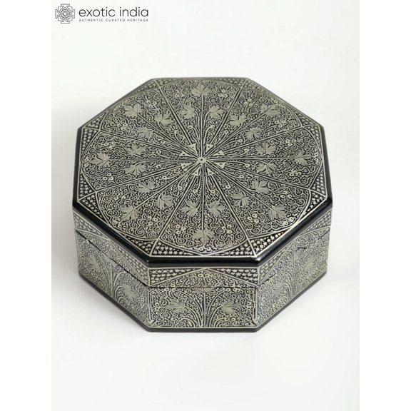 Octagon Floral Box With Superfine Work | Hand Painted