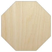 Octagon Solid Wood Shape Unfinished Piece Cutout Craft DIY Projects - 4.70 Inch Size - 1/8 Inch Thick