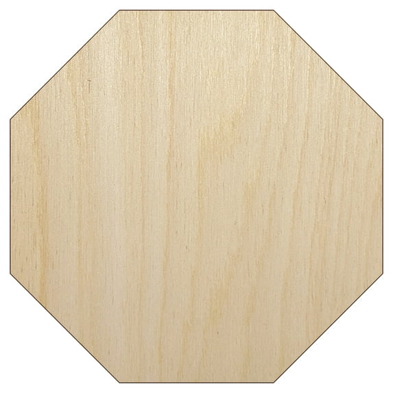 Octagon Solid Wood Shape Unfinished Piece Cutout Craft DIY Projects - 4.70 Inch Size - 1/8 Inch Thick