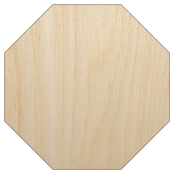 Octagon Solid Wood Shape Unfinished Piece Cutout Craft DIY Projects - 6.25 Inch Size - 1/8 Inch Thick