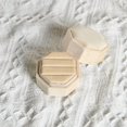 thumbnail image 1 of Octagon Velvet 3 Slots Ring Box, Engagement Wedding Keepsake Jewelry Box, for Proposal and Ceremony Display, Yellow, 1 of 2