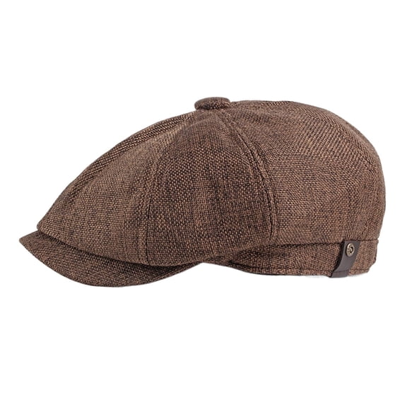 Octagonal Cap Men's Spring and Summer Thin Breathable Linen Peaked Cap Men's British Retro Casual Beret