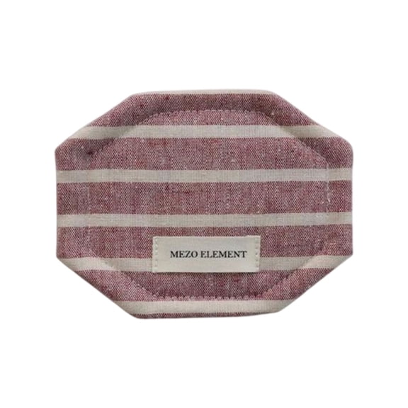 Octagonal Fabric Coasters, 5.31X4.13 inch Striped Linen Drink Mats, Absorbent Cup Pads, Washable Beverage Coasters, Neutral Tone Tabletop Protectors, Farmhouse Home Table Decor for Mugs and Glasses