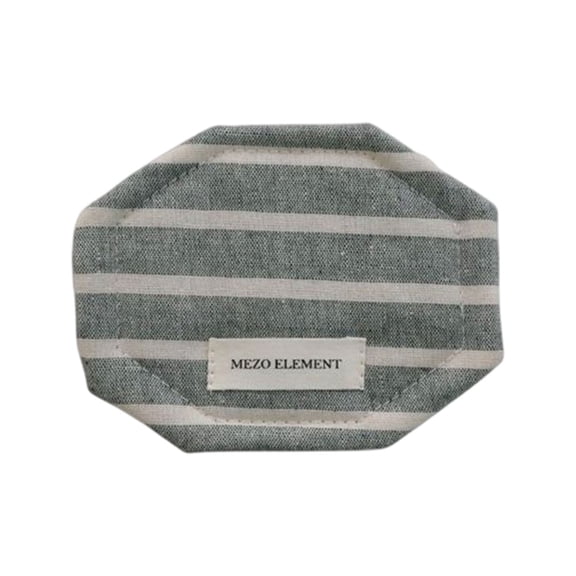 Octagonal Fabric Coasters, 5.31X4.13 inch Striped Linen Drink Mats, Absorbent Cup Pads, Washable Beverage Coasters, Neutral Tone Tabletop Protectors, Farmhouse Home Table Decor for Mugs and Glasses