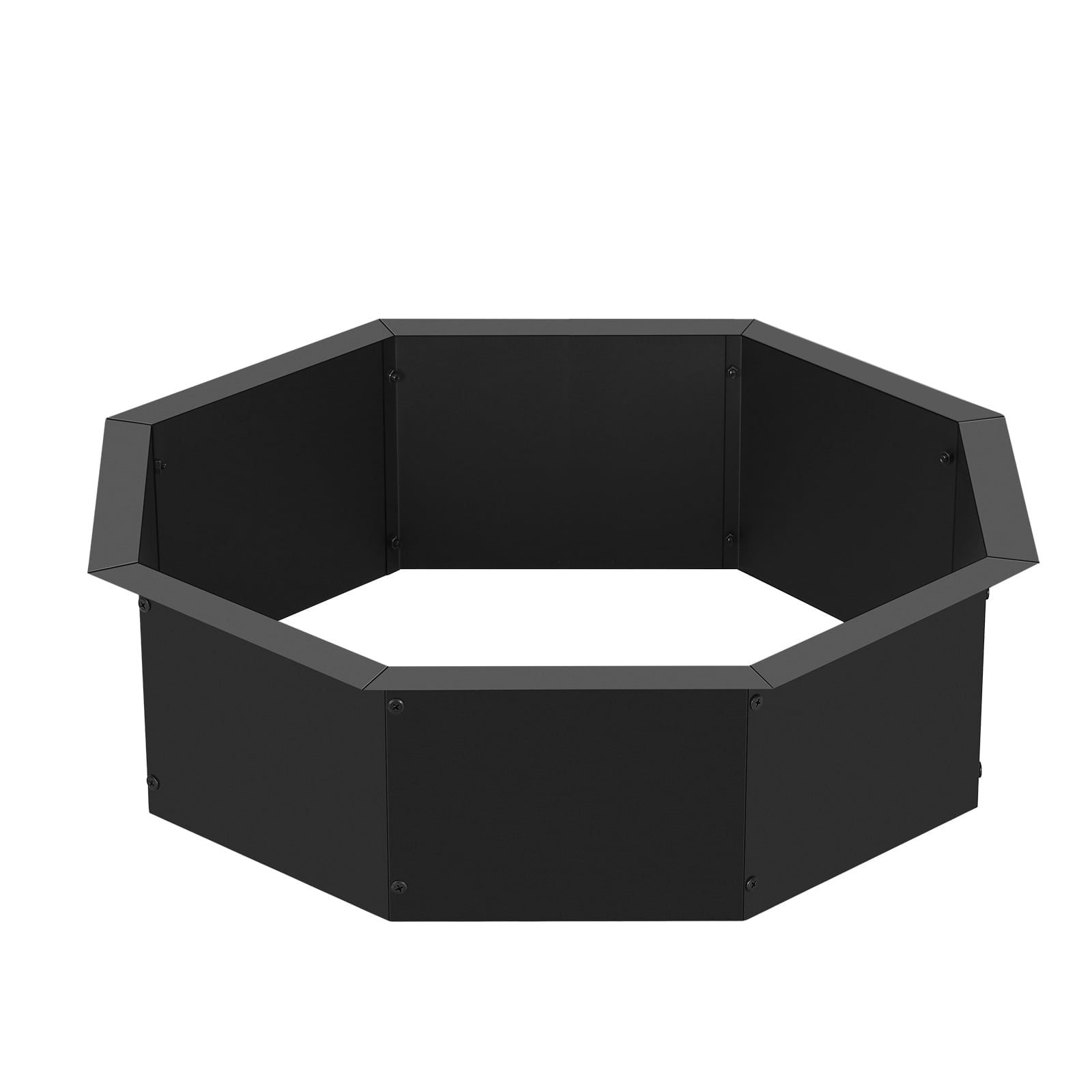 Octagonal Fire Pit Ring, Heavy Duty Steel Fireplace Insert for Outdoor ...