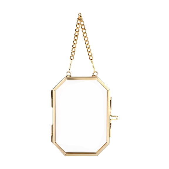 Octagonal Glass Metal Photo Frame Chain for Creative Dried Flower for Floating Frame Gallery Wall Frames Replacement
