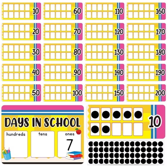 Octagonal Pencil Countdown Chart with Number Cards - Classroom Bulletin Board Decor for Attendance Tracking