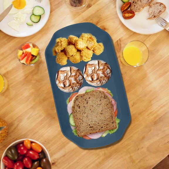 Octagonal Plastic Serving Tray, Non-Slip Restaurant-Grade Tray for Burgers & Fast Food, Durable Dishwasher Safe Tray for Cafeterias, Home Kitchen, or Commercial Use