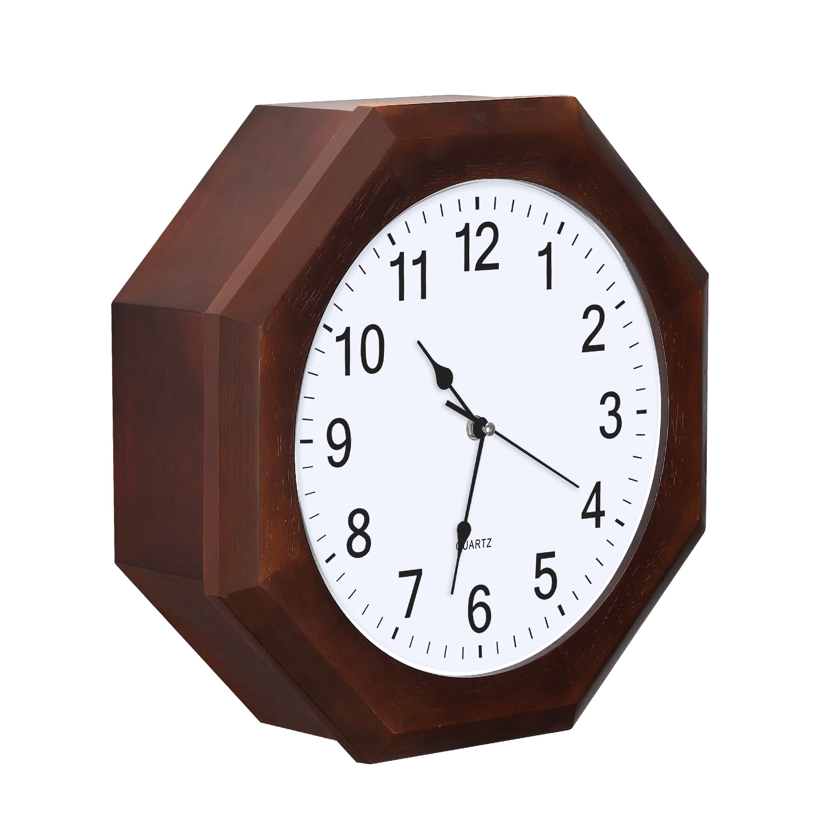 Octagonal Wood Wall Clock - Mahogany Color - Walmart.com