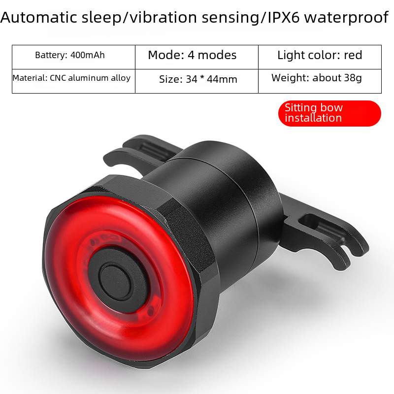 Octagonal smart sensor brake tail light Road Mountain Bike Night Ride