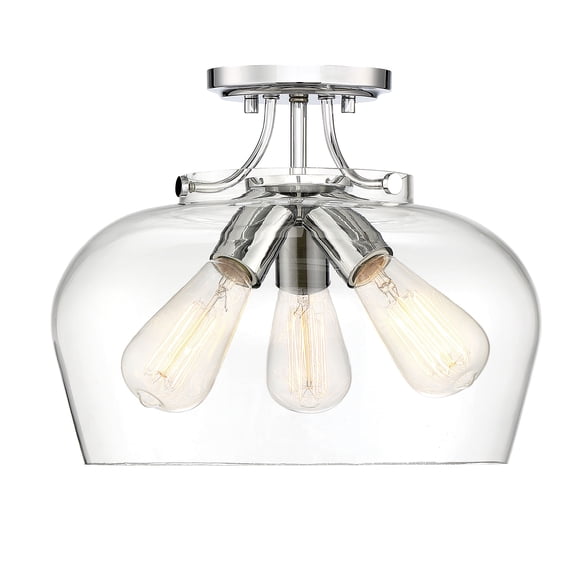Savoy House Octave 3-Light Glass Ceiling Light in Polished Chrome - 6-4035-3-11