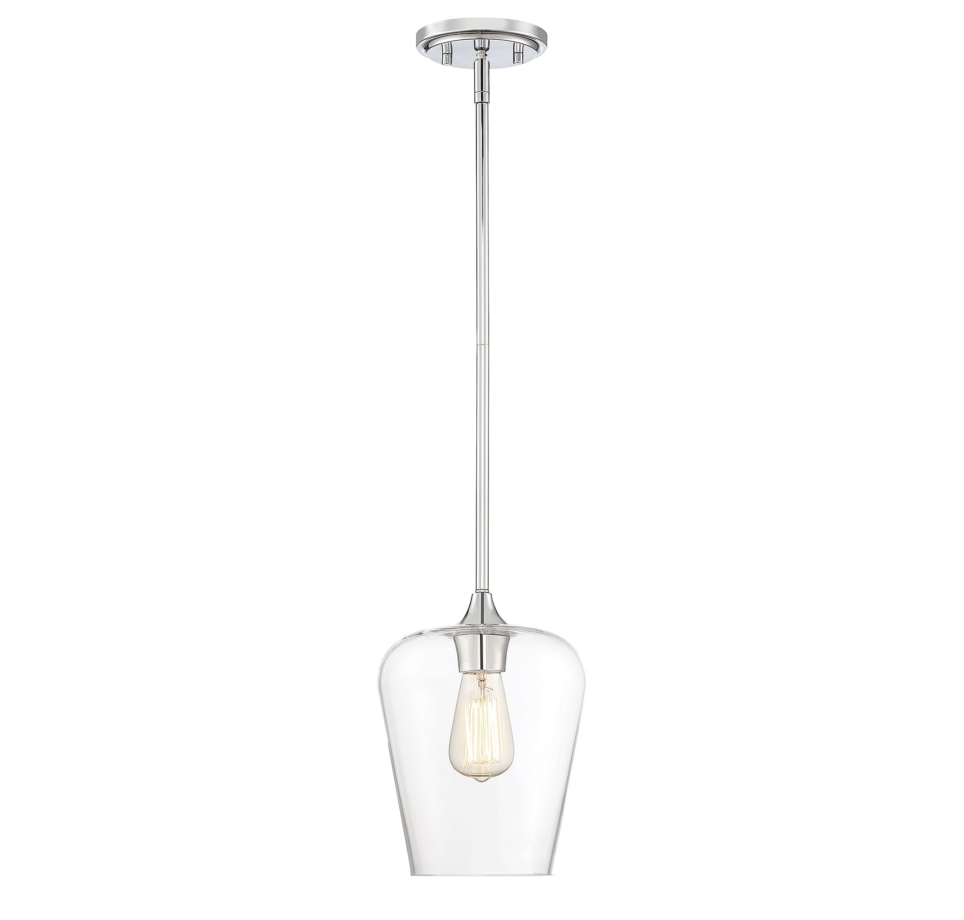 Savoy House Octave 1-Light Clear Glass Pendant in Polished Chrome