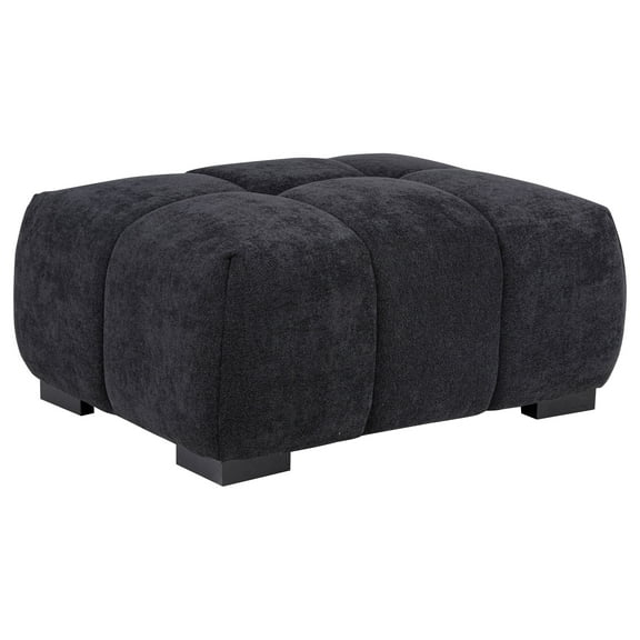 Octavia Upholstered Rectangular Ottoman Black