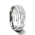 thumbnail image 1 of Octavian Domed Tungsten Carbide Ring With Crisscross Grooves And Brushed Finish, 1 of 2