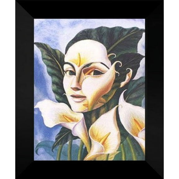 Octavio Ocampo FRAMED 15x18 "Lady in Field of Lilies"