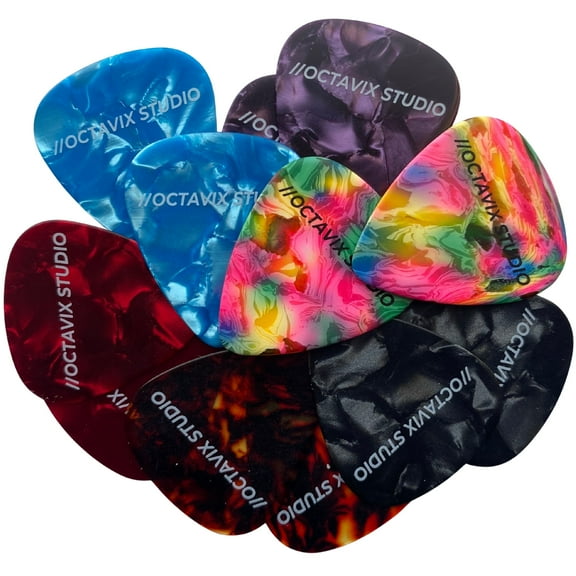 Octavix Studio Thinest 0.46 mm Nylon High Performance Guitar Picks 12 Pack