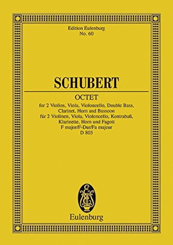 Pre-Owned Octet D. 803 F Maj: op. 166. D 803. 2 violins, viola, cello, double bass, clarinet, horn and bassoon. Partition d'étude. Paperback