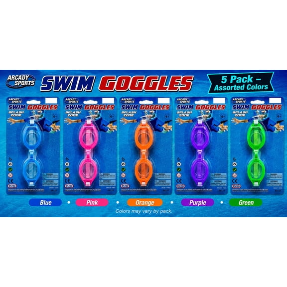 Octiify5PackAntiFogSwimGogglesforKids&AdultsUVProtection,AdjustableStraps,AssortedColors