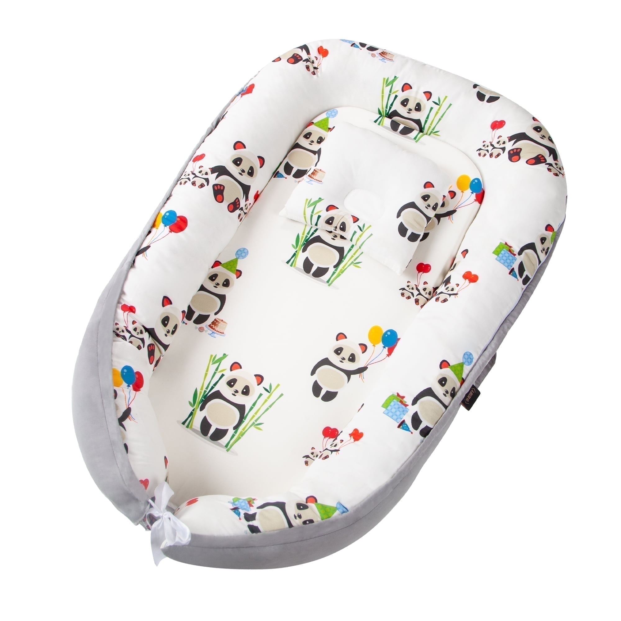 Octiify Snuggle Play Pad Soft Reversible Panda Floor Mat for Tummy Time and Supervised Baby Play (024 Months)