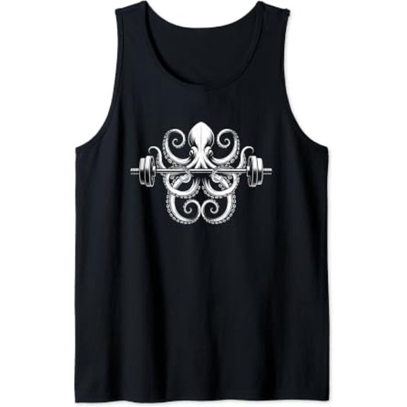 Octo Gym Bodybuilder Octopus Weightlifting Training Fitness Tank Top Size S-3XL