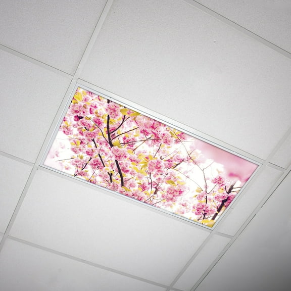 Octo Lights - Fluorescent Light Covers - 2x4 Flexible Ceiling Light Filters - For Classrooms and Offices - Flower 006