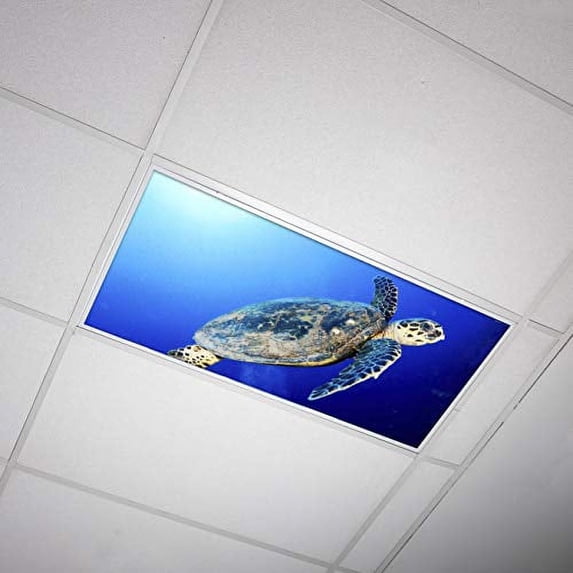 Octo Lights Fluorescent Light Covers for Classroom Office - Eliminate Harsh Glare Causing Eyestrain and Headaches. Office & Classroom Decorations - Ocean 008